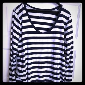 Sailor stripe maternity long-sleeved t-shirt